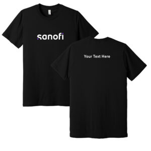 Sanofi Black TShirt (1 color custom back)